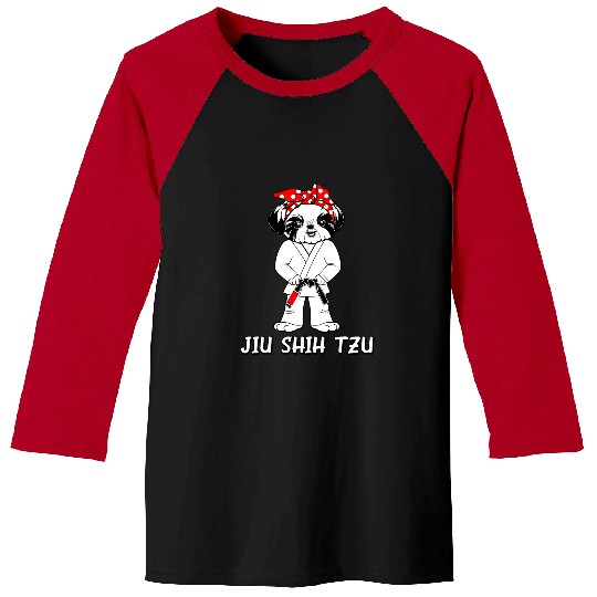 Jiu Jitsu BJJ Shih Tzu Ribbon Martial Arts Practitioner Baseball Tees