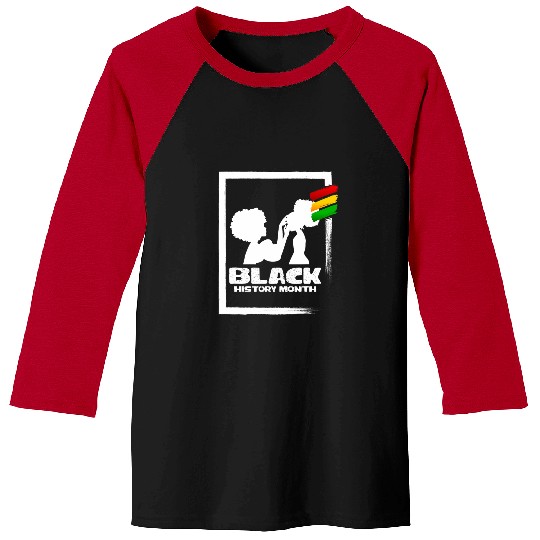 Afro Black History Month African Woman Mom And Daughter Baseball Tees