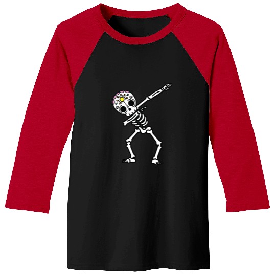 Skeletons Skulls Dia De Los Muertos Dabbings Skeletons Sugar Skull Calavera Skull Baseball Tees