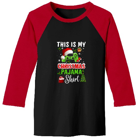 Game This is My Christmas Pajama Santa Hat Gamer Video Game Games 201 Baseball Tees