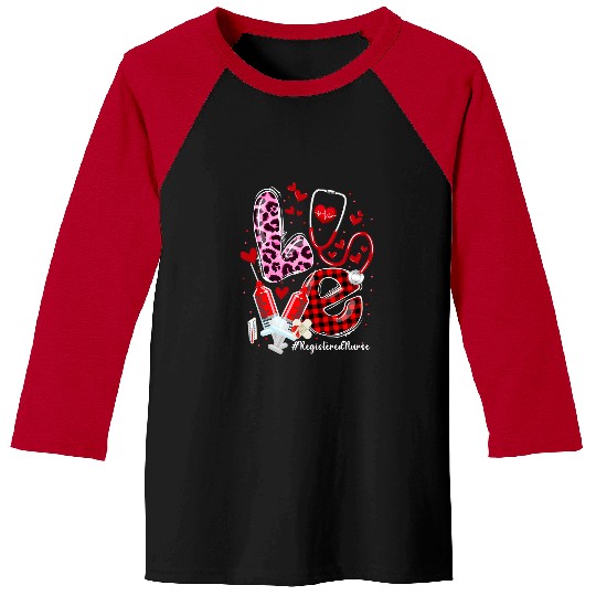 Nursing Registered nurses Valentines Day Stethoscope ER ICU NICU RN Baseball Tees