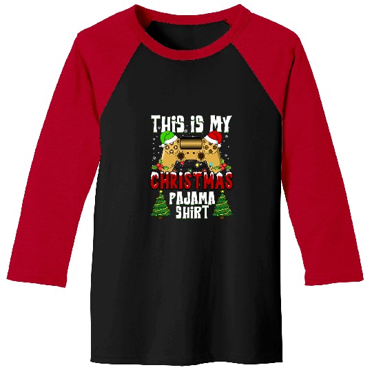 Game This is My Christmas Pajama Santa Hat Gamer Video Game Games 417 Baseball Tees