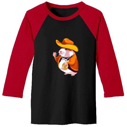 Cute Hamster Cowboy Funny and Cool Animal Lover Design Baseball Tees