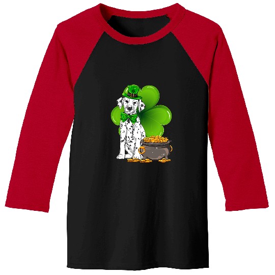 Dalmatian St Patricks Day dalmatian Shamrock Pet Dog Lover Dalmatians Dog Baseball Tees