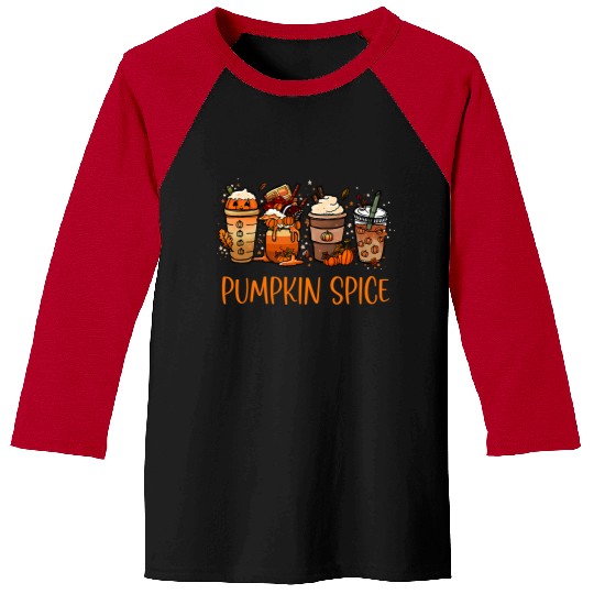 Halloween Pumpkin Spice Latte Thanksgiving Autumn 73 Baseball Tees