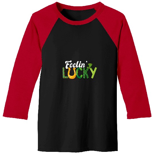 Horse Lover Feelin Lucky St Patricks Day Horse Shoe Lucky Horseshoe Baseball Tees