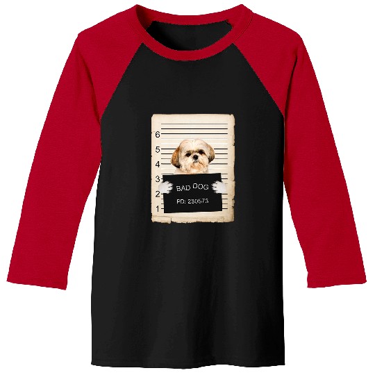 shih tzu Dog mug shot Baseball Tees