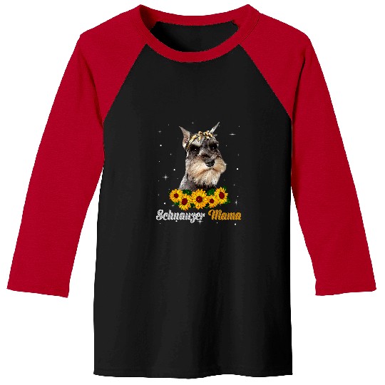 Dog Schnauzer Womens Cute Schnauzer Mama Dog Mom Dog Lover Mothers Day Baseball Tees