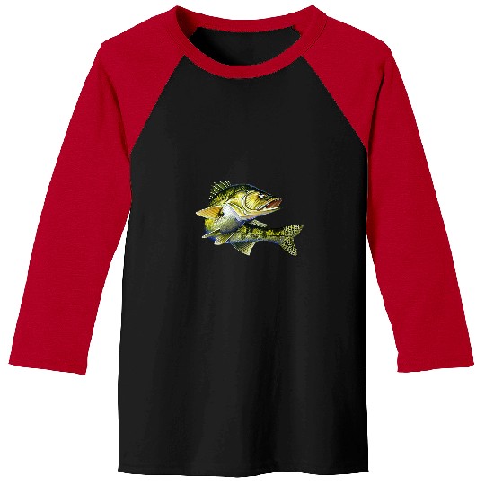 Fresh Water Fish Art Walleye Fishing Apparel Gift Fisherman Baseball Tees