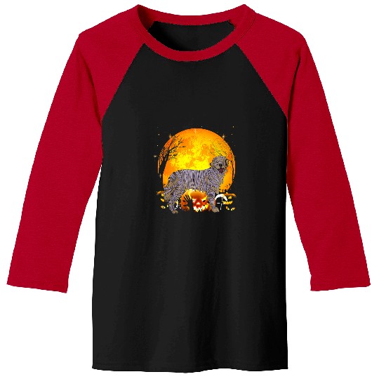 Halloweens for Boys Kids Golden Dog Mummy Pumpkin 446 Baseball Tees