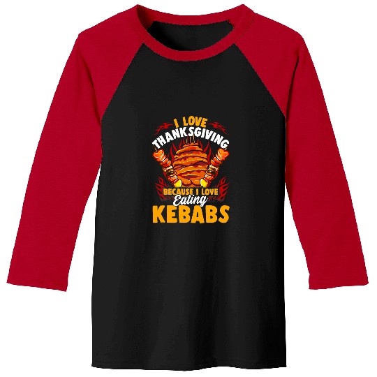Thanksgiving Turkey Kebab Turkish Persian Food Mediterranean Baseball Tees