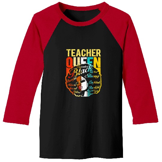 Teacher Job Black Woman Teacher Afro Retro Black History Month Gift Baseball Tees
