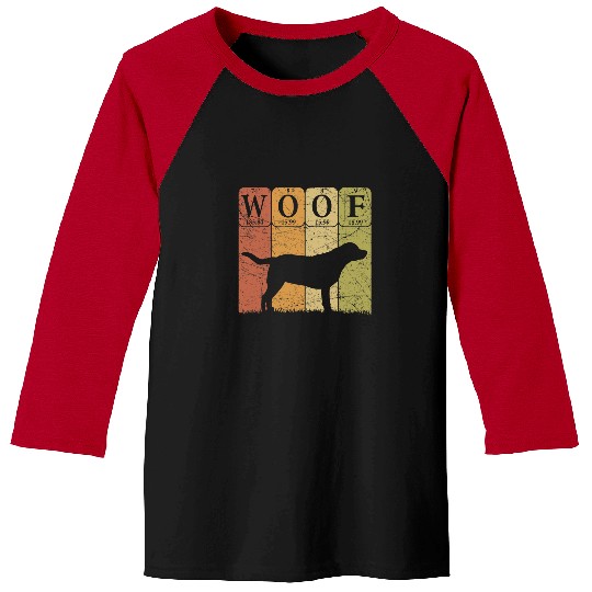Labrador Lab Dog Periodic Table Elements Dog Woof Baseball Tees