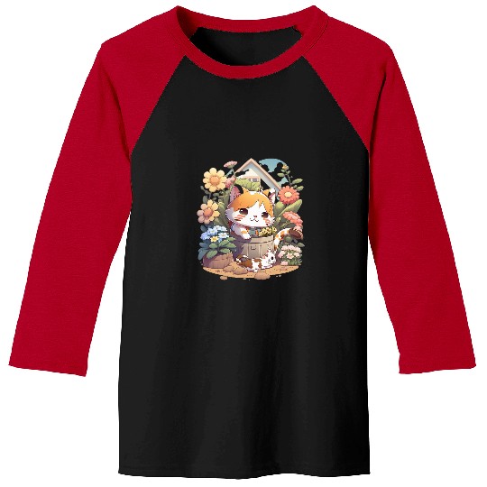 Flower Cat Girl Gardening Kitten Gardener Garden Maid Plant 13 Baseball Tees