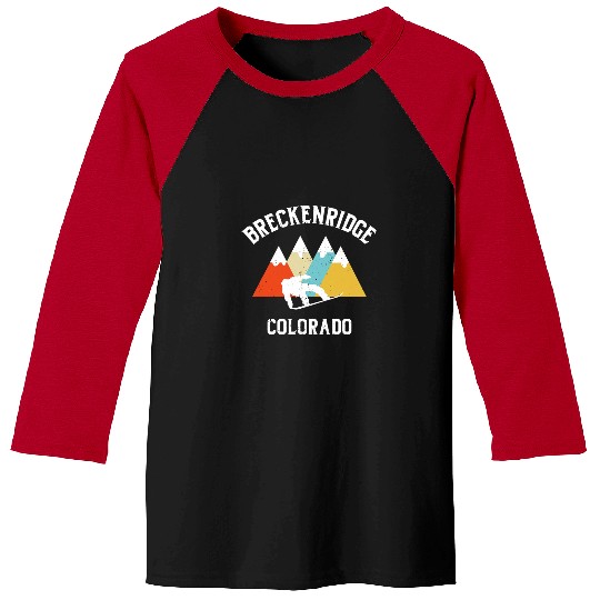 Skiing Ski Breckenridge Colorado Snowboard Vacation Souvenir Baseball Tees