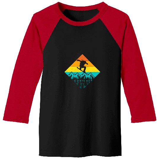 Skiing Ski vintages Retro Triangle Snowboarding Gift For Snowboarders Baseball Tees