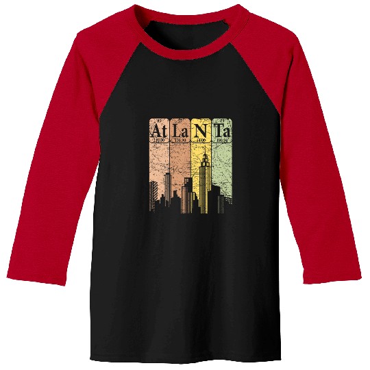 Atlanta Periodic Table Elements Atlanta Skyline Retro 1 Baseball Tees