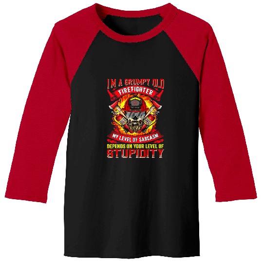 Fireman Firefighter Im A Grumpy Old Firefighter Gift Funny 176 Firemen Baseball Tees