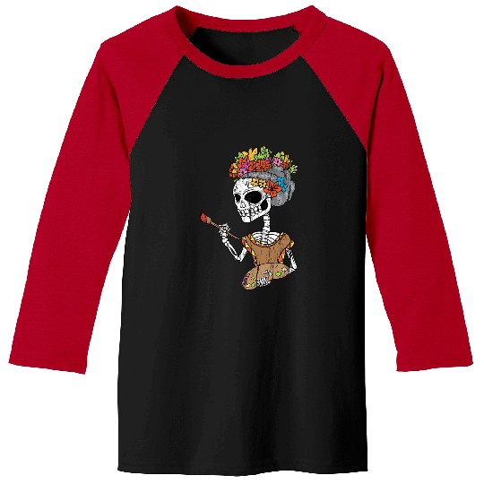 Skeletons Skulls Day of The Deads Painter Clothing Men Women Gift Sugar Skull Baseball Tees