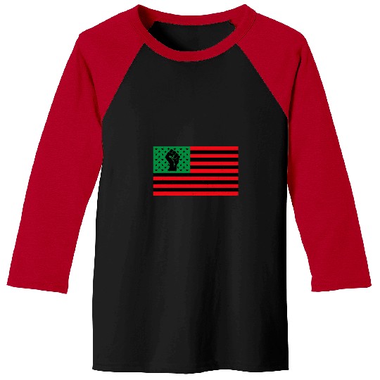 African American Flag Black History Month Resist White Baseball Tees