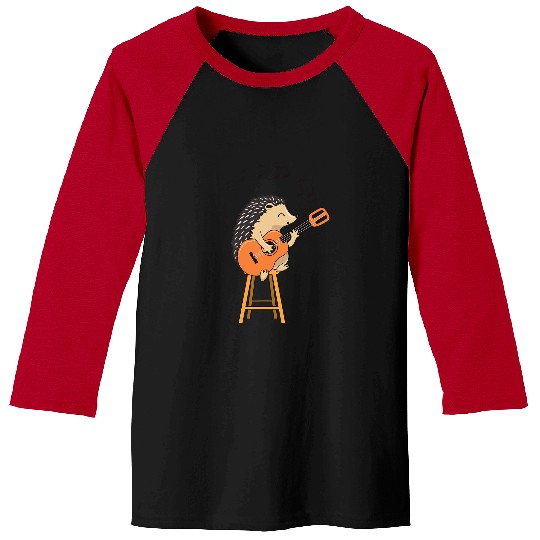 Hedgehog Playing Guitar Guitarist Music Musician Baseball Tees