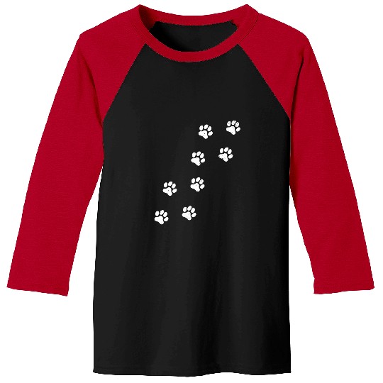 Dog Paw Print Animal Lover Cat Paw Prints Funny Paw Print Baseball Tees