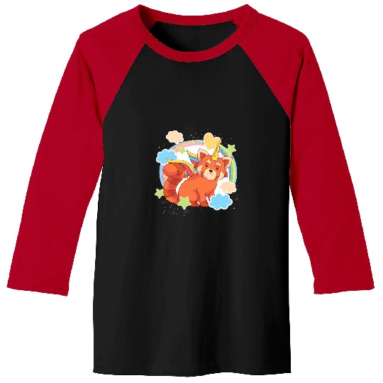 Magical Animal Cute Animal Red Pandacorn Unicorns Red Panda Baseball Tees