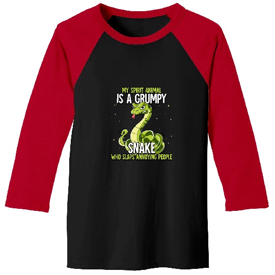 Snake Lover My Spirit Animal Is A Grumpy Snake Baseball Tees