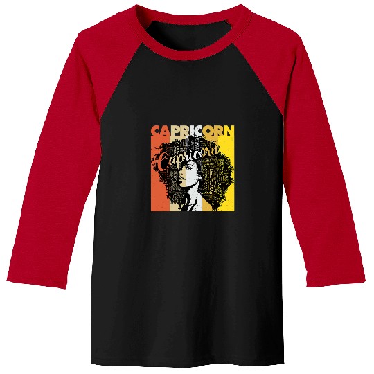Capricorn Pride Black Women Natural Hair Art Word Baseball Tees