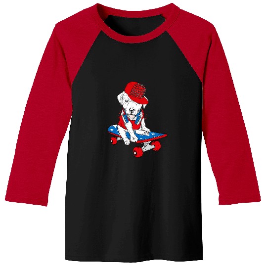 Funny Cute Skateboard Pug Puppy cool Dog Skateboarding Music Baseball Tees