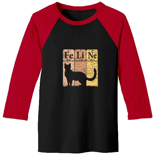 Feline Cat Periodic Table Elements Cat Lover Cat Scientist 5 Baseball Tees