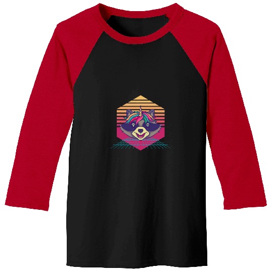 Raccoon Unicorns Vintage Baseball Tees
