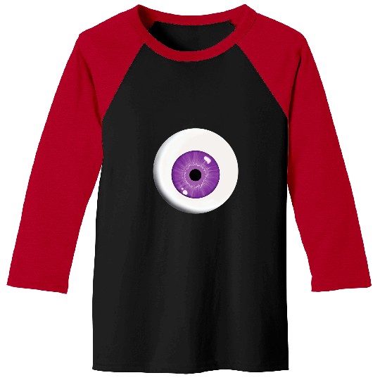 Big Purple Eyeball Giant Monster Eye Creepy Weird Watching Baseball Tees