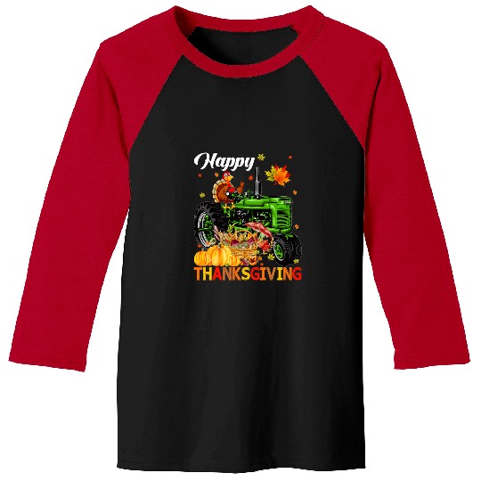 Tractor driving Funny Turkey Riding Tractor Famers Fall Vibes Thanksgiving Baseball Tees