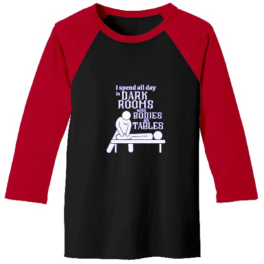 Creepy Job Title Funny Massage Therapist Dark Humor Baseball Tees
