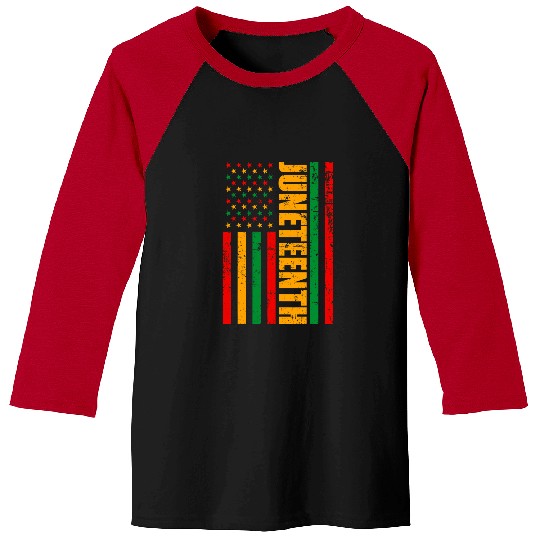 1865 Juneteenth American Flag African Black History Month Baseball Tees