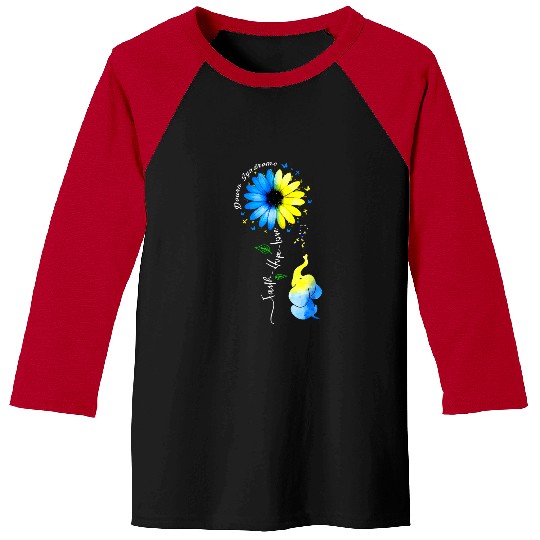 Faith Hope Love Awareness Downs Syndromes the Blue Elephant Baseball Tees