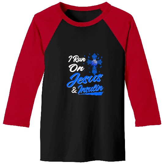Christian Jesus Christ Christian diabetess Awareness I Run On Jesusinsulins 212 Bible Verse Christ Baseball Tees