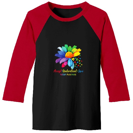 Autism Floral Autism Awareness Daisy Sunflower For Mom Women Neurodiverse Baseball Tees