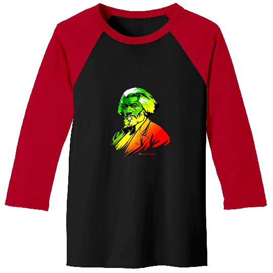 Frederick Douglass Portrait Art Black History Month Baseball Tees