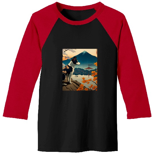 Tattoo Ink Ukiyoe Art Kanagawa vintages Japanese Tattoo Art Dog Graphic Baseball Tees