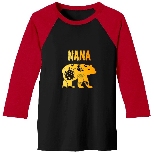 Funny Halloween Nana Bear Scary Art Clip Silhouette Witch Baseball Tees