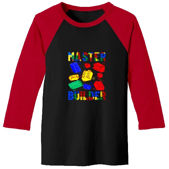 Brick Builder Funny Blocks Master Builder Boys Girls Kids T Baseball Tees