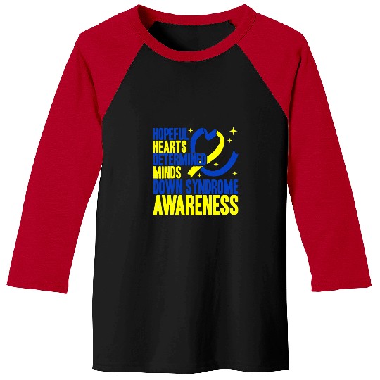 Hopeful Hearts Determined Minds Down Syndromes Awareness Baseball Tees