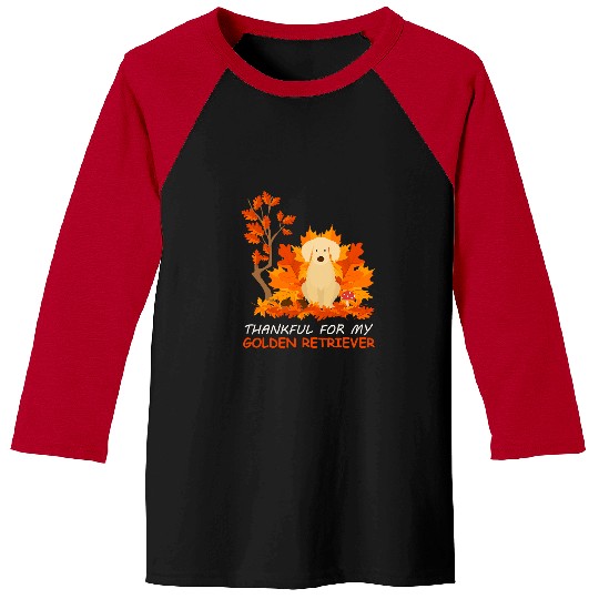 Goldie Thankful For My Golden Retriever Dog Thanksgiving 400 Golden Retriever Dog Baseball Tees