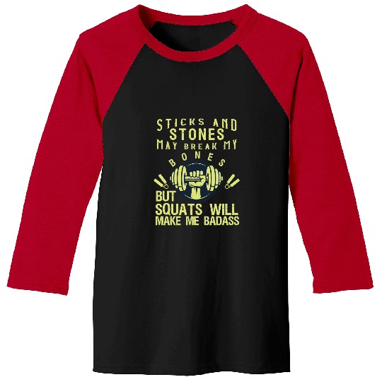 Gym Training Squats Will Make Me Badass 499 Bodybuilding Baseball Tees