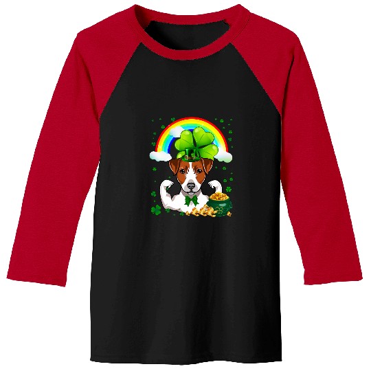 Dog Jack Russell St Patricks Day Jack Russell Terrier Shamrock Pet Dog Lover 1 Baseball Tees