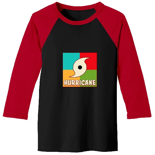 Hurricane Symbol Silhouette Retro Pop Art Graphic Baseball Tees