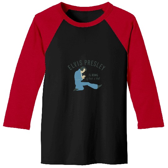 Elvis Presley Official Elvis King Illustration Baseball Tees