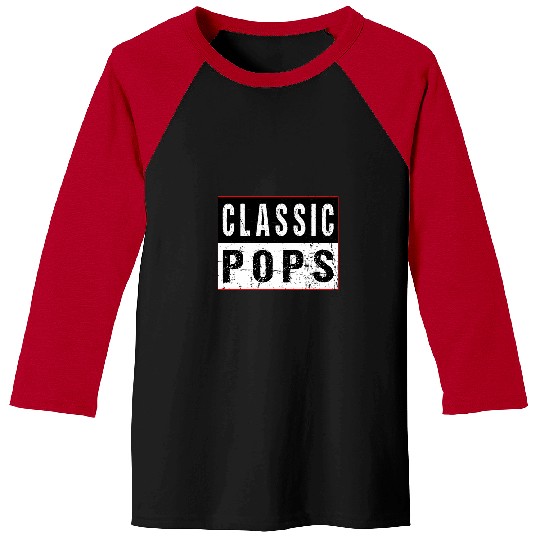 Classic Pops Retro Grandad Artwork Baseball Tees